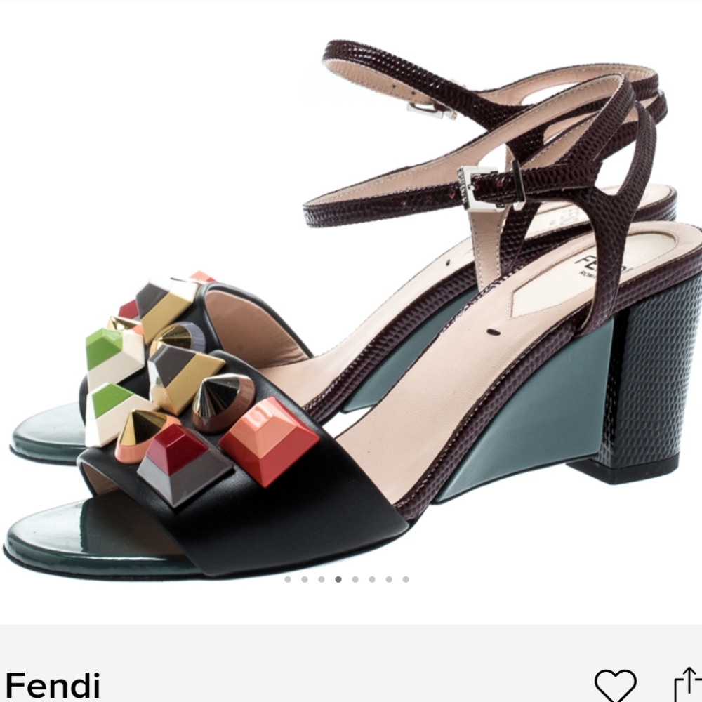 Fendi Studded Ankle Strap Sandals